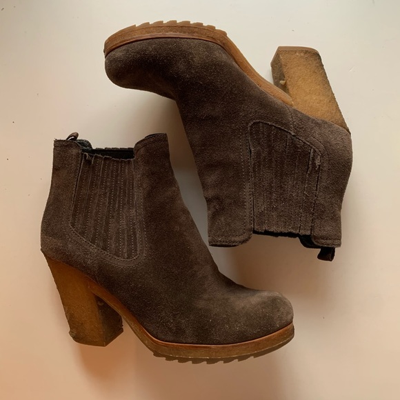 DISCONTINUED Authentic PRADA Suede Brown Booties - Picture 1 of 5